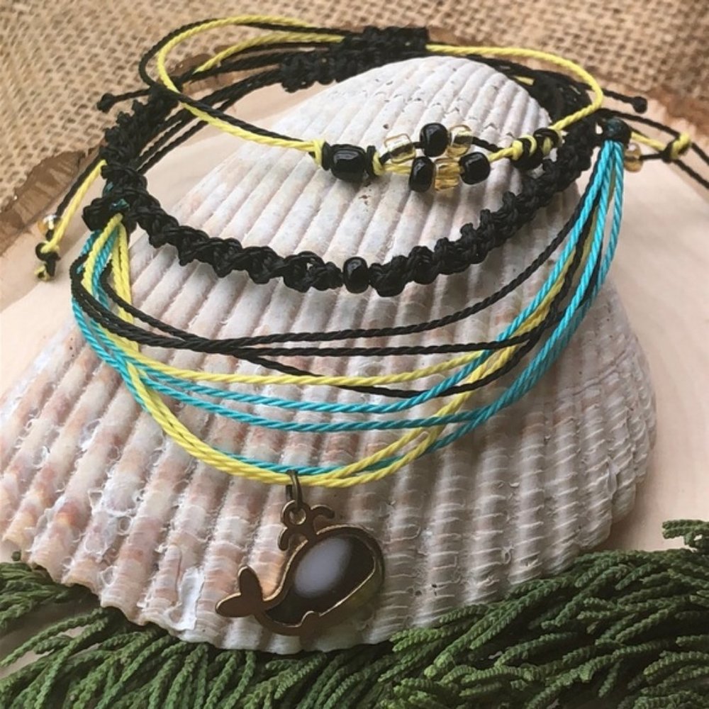 Whale multilayer Braided summer  handmade bracelet